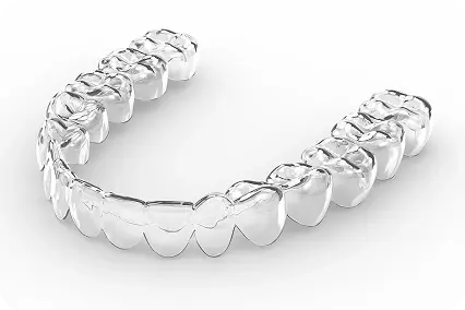 Caurspīdīgs zobu aligneris no plastmasas, pilns zobu loks